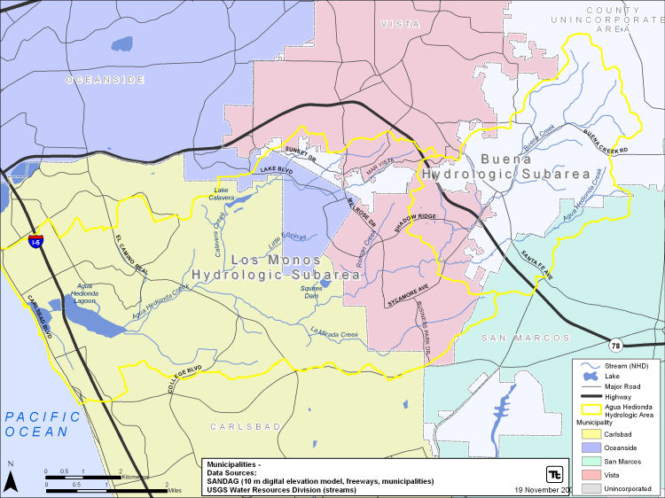 Agua Hedionda Hydrologic Map